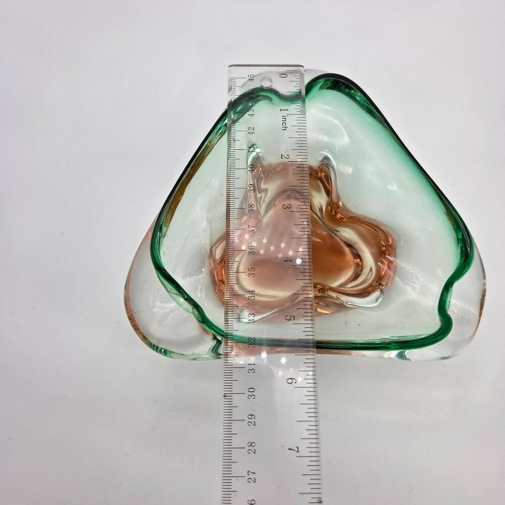 Bohemian Sommerso Watermelon Art Glass Ashtray - Picture 6 of 7